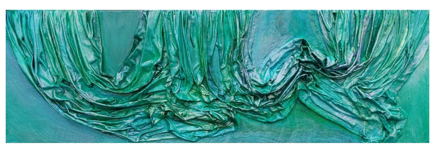 Sand and Seaweed of the Bahamas - Tanya Silva - Acryl, Farbspray auf Leinwand