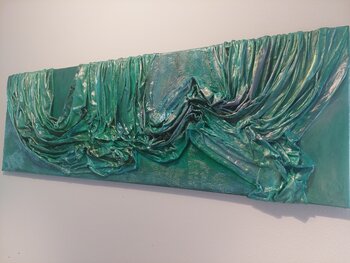 Sand and Seaweed of the Bahamas - Tanya Silva - Acryl, Farbspray auf Leinwand