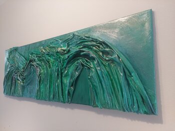 Sand and Seaweed of the Bahamas - Tanya Silva - Acryl, Farbspray auf Leinwand