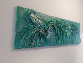 Sand and Seaweed of the Bahamas - Tanya Silva - Acryl, Farbspray auf Leinwand