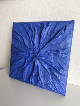 little blue Frequencies - Tanya Silva - Acryl, Zement auf Leinwand