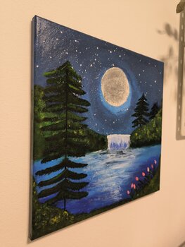 A magical Night under Fullmoon - Tanya Silva - Acryl, Zement auf Leinwand