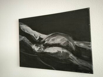 don't judge your "BODY" - Tanya Silva - Acryl, Zement auf Leinwand