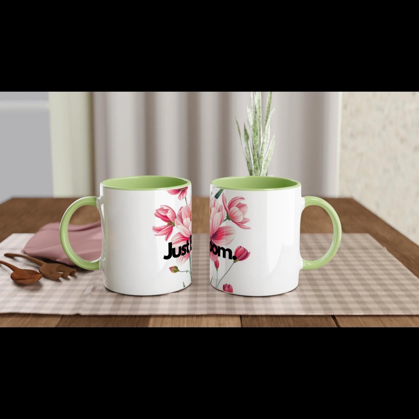 Keramiktasse mit farbigem Rand, Innenseite, Henkel – Glänzende weiße Tasse mit hochwertigem Druck | Spülmaschinen- & mikrowellengeeignet,