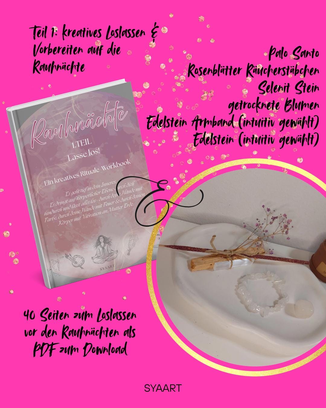 Rauhnächte Workbook Set • 3 teilige Ritual-Reihe • Kreatives Loslassen, Manifestation Neuausrichtung • Journal Visionboard • Digitales PDF