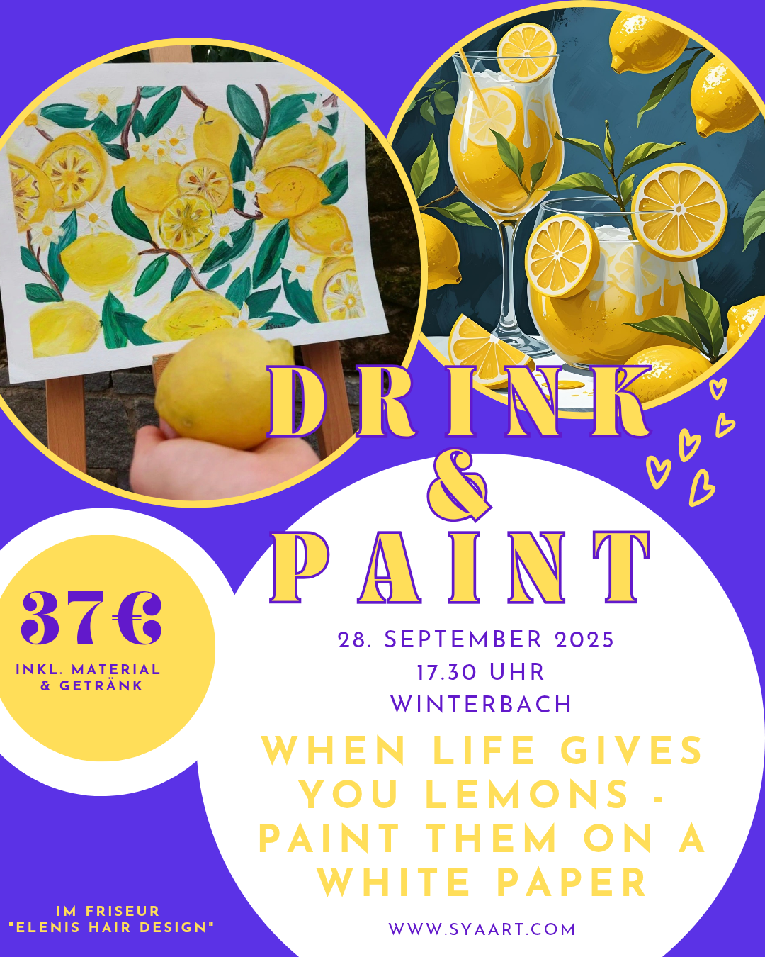 Drink & Paint – Zitronen Edition 🍋 28.9.2025