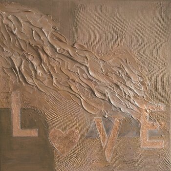 LOVE <3 - Tanya Silva - Aquarell, Zement auf Leinwand