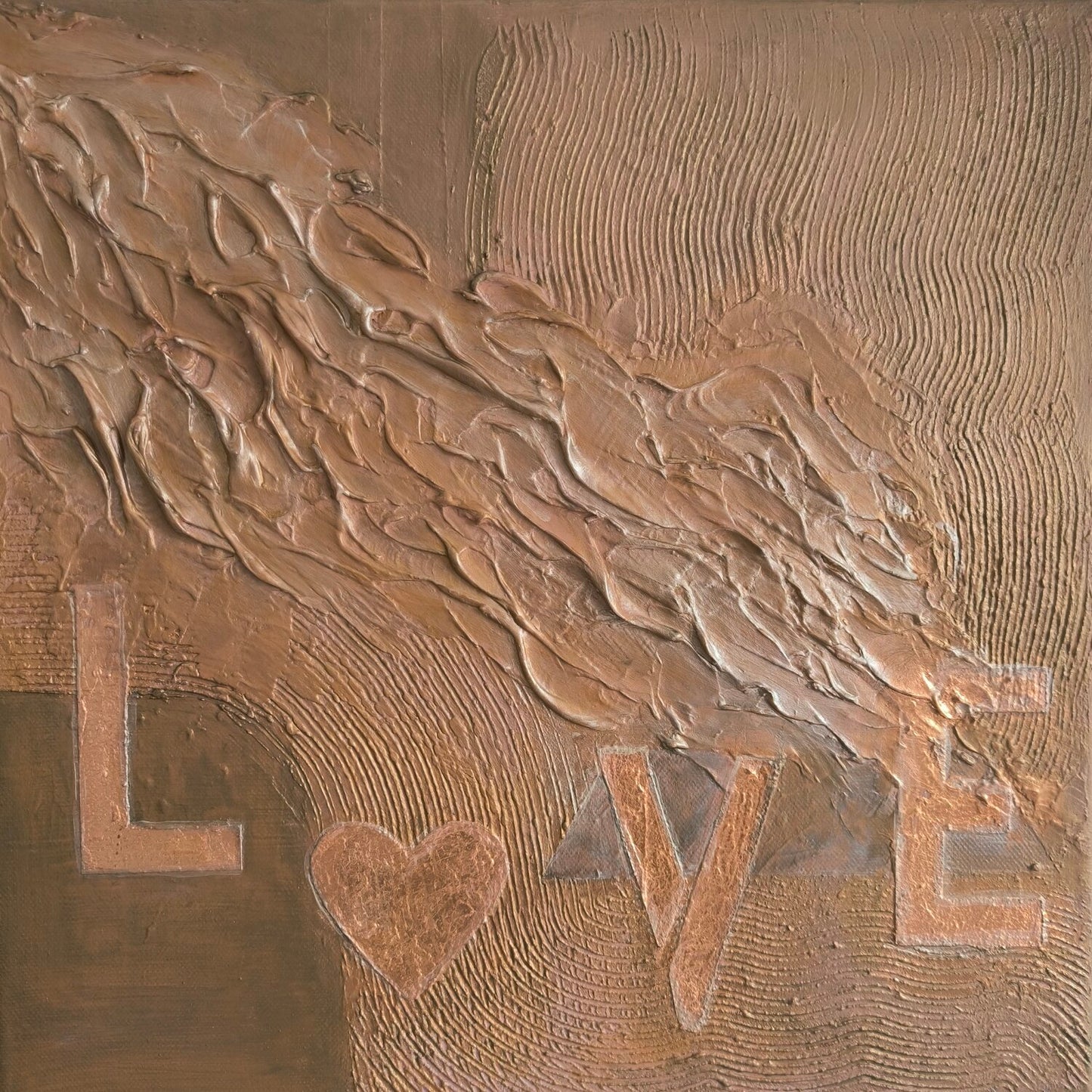 LOVE <3 - Tanya Silva - Aquarell, Zement auf Leinwand