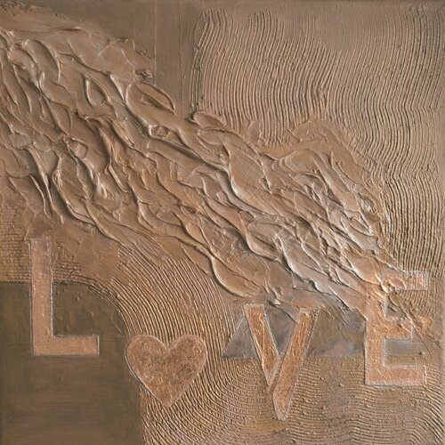 LOVE <3 - Tanya Silva - Aquarell, Zement auf Leinwand