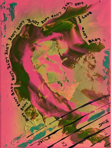 Little Love Serie 1. - Tanya Silva - Acryl, Buntstift auf Leinwand