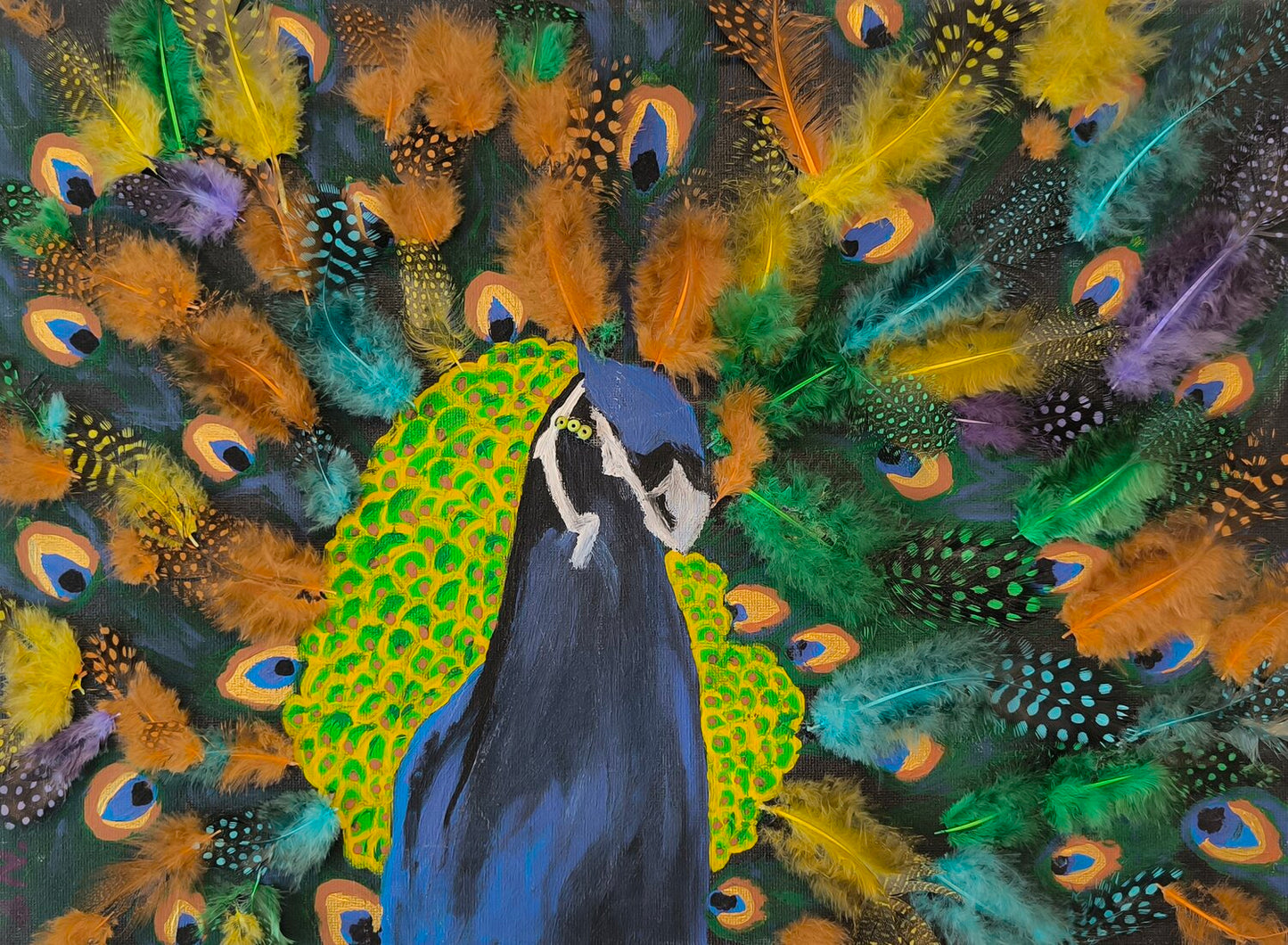 Peacock - Tanya Silva - Acrylic, objects on canvas