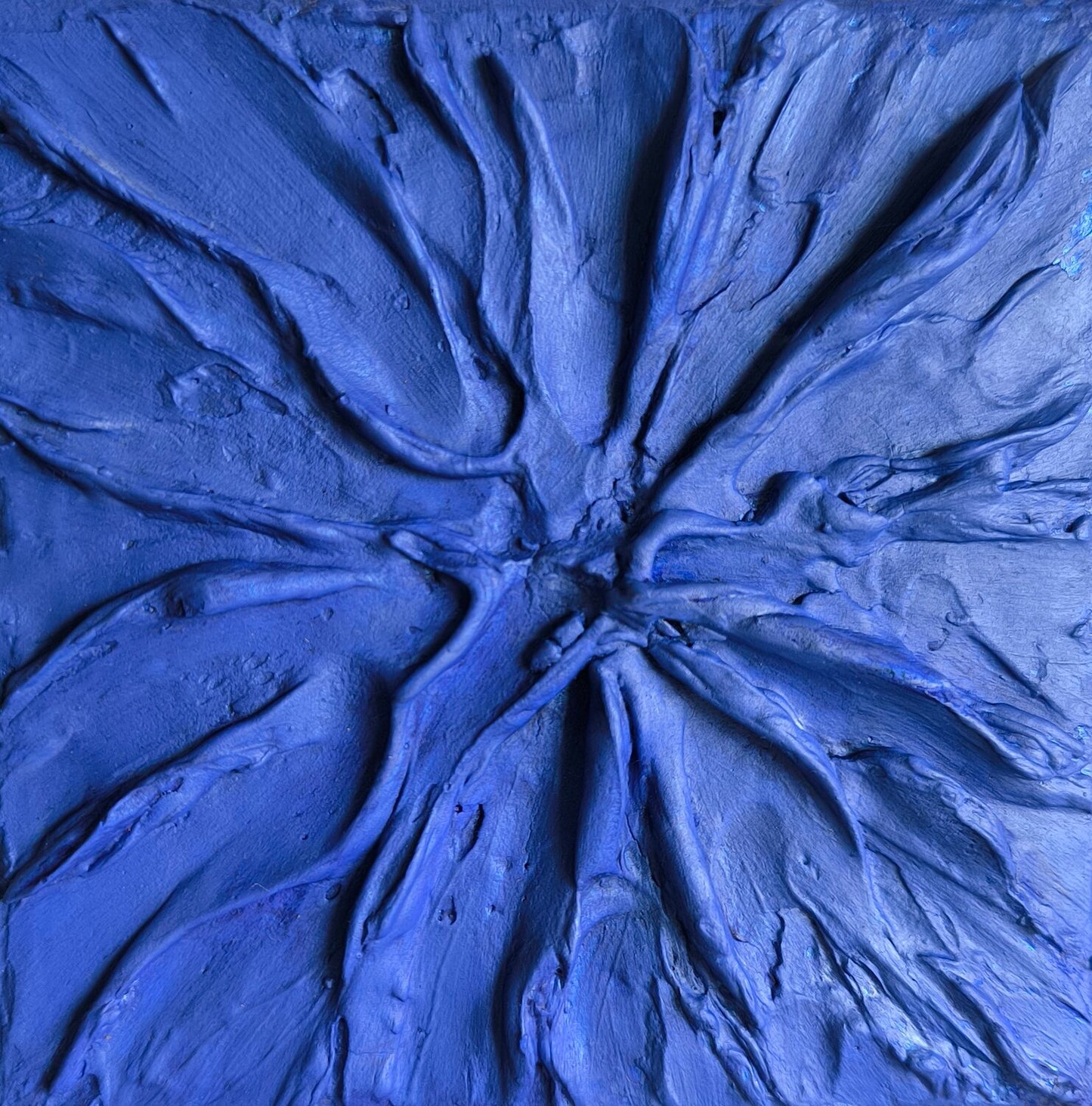 little blue Frequencies - Tanya Silva - Acryl, Zement auf Leinwand