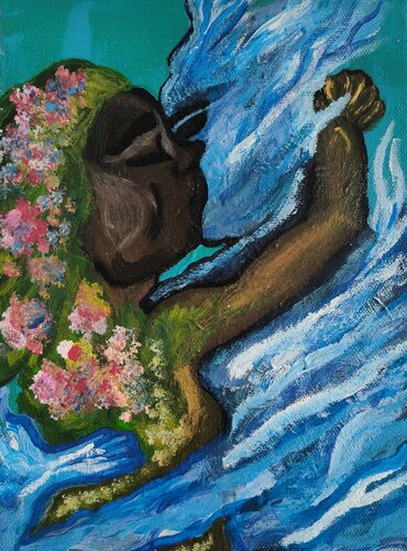 Earth and Water - The Elements of Love - Tanya Silva - Acryl auf Leinwand