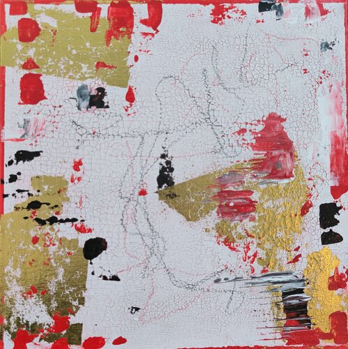 Pokerface - Tanya Silva - Acryl, Ölkreide auf Leinwand