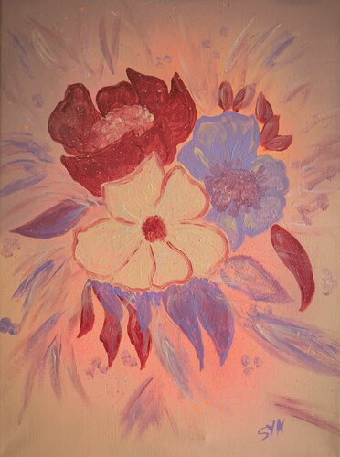 I can buy myself Flowers - Tanya Silva - Acrylic, spray paint on canvas