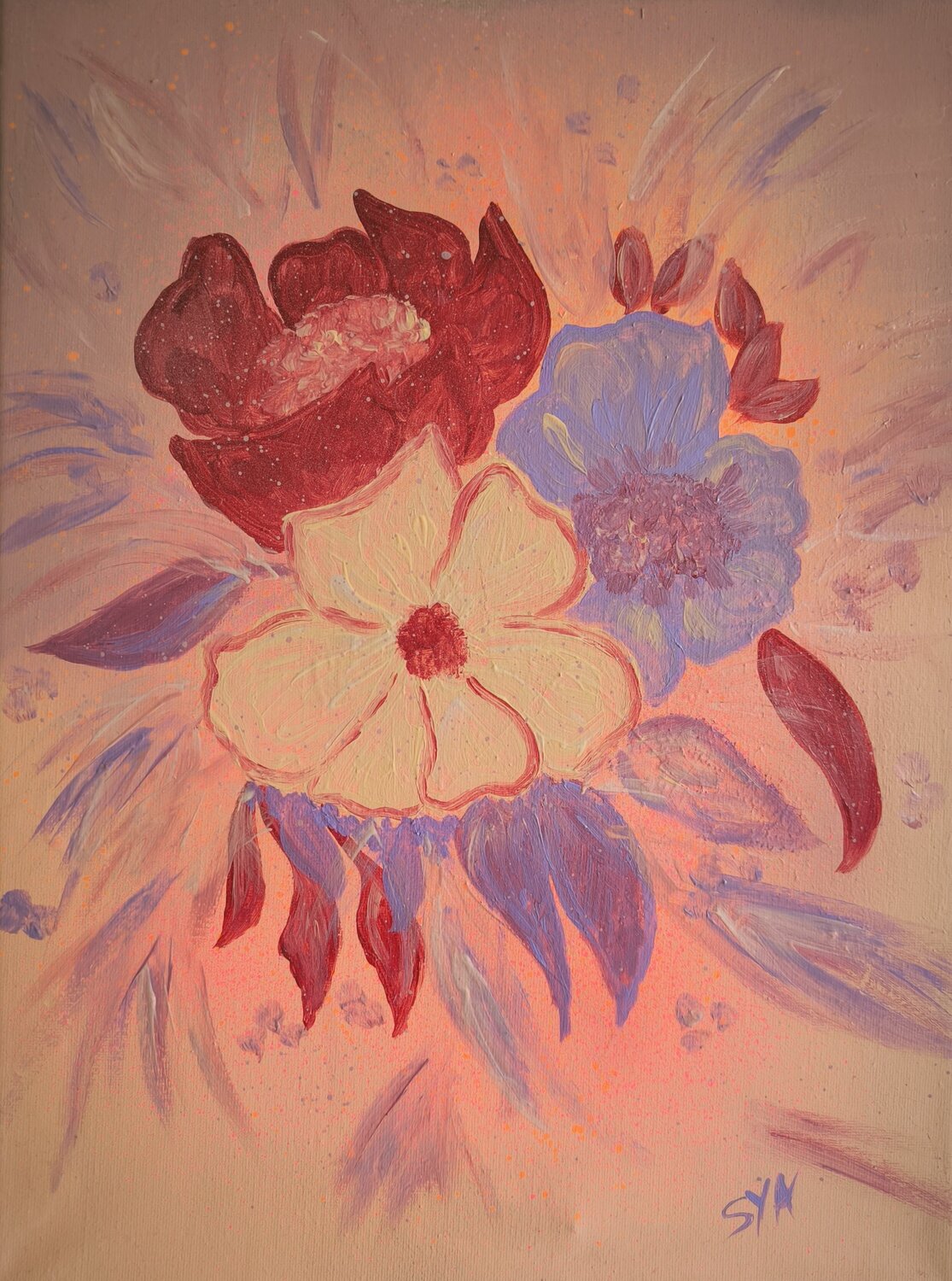 I can buy myself Flowers - Tanya Silva - Acrylic, spray paint on canvas
