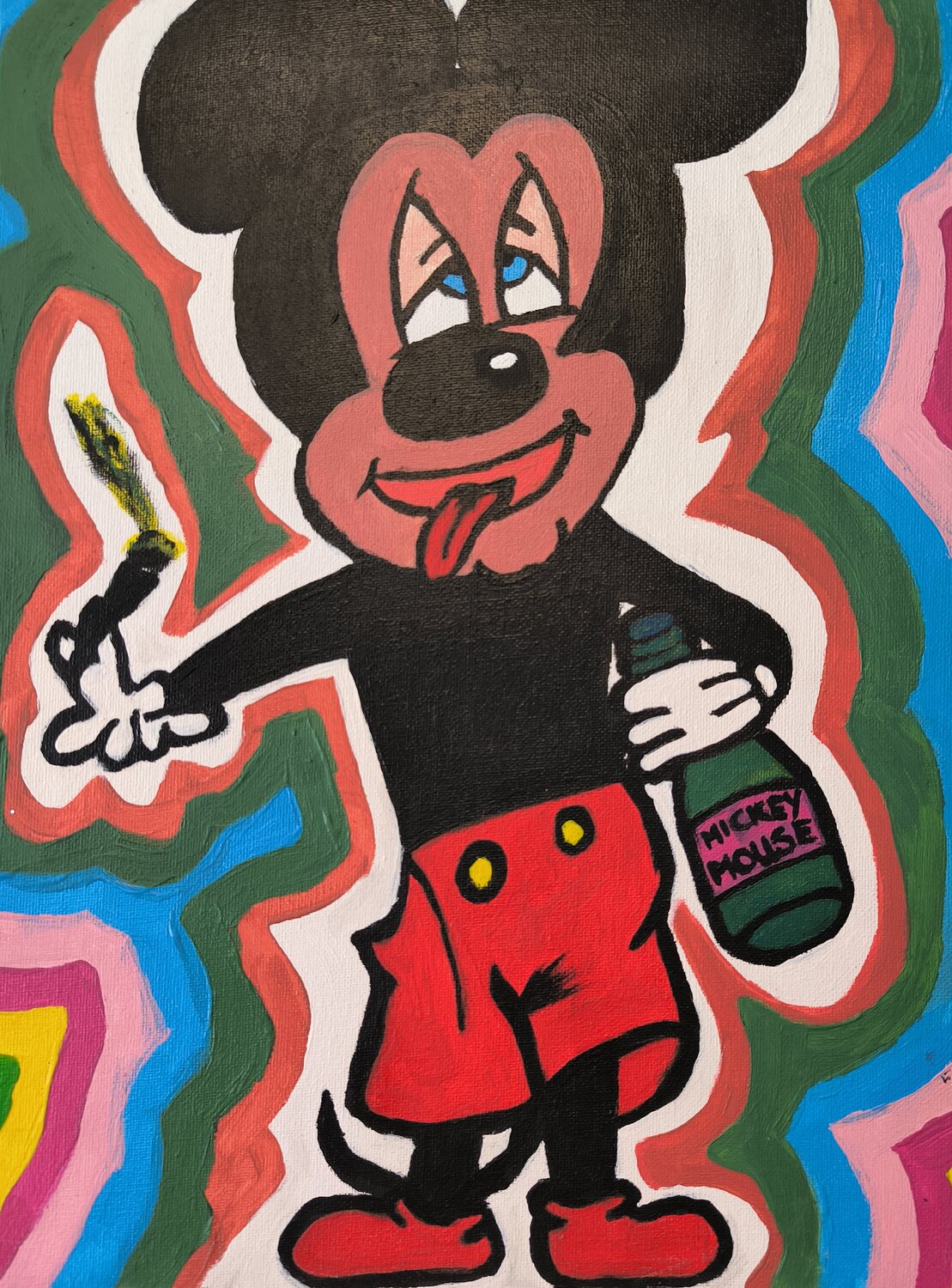 Mickey get's drunken - Tanya Silva - Acryl auf Leinwand