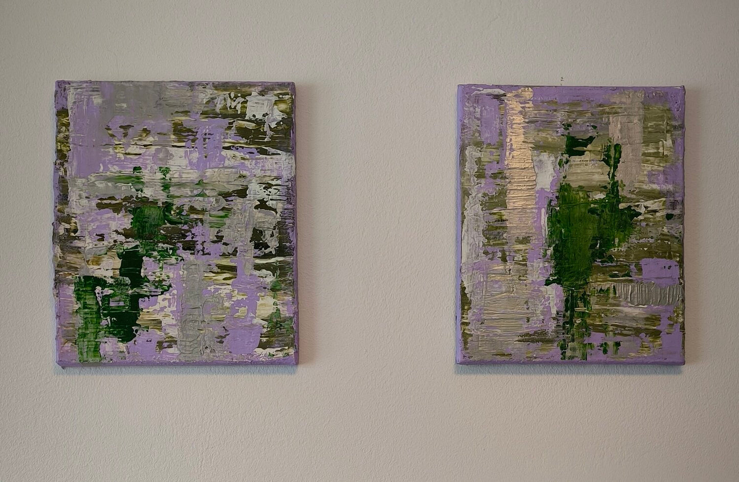 "Flow" lila ones x2 à 25x30 - Tanya Silva - Acryl, Zement auf Leinwand