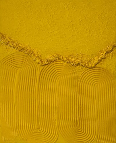 Yellow Vibes - Tanya Silva - Acryl, Zement auf Leinwand