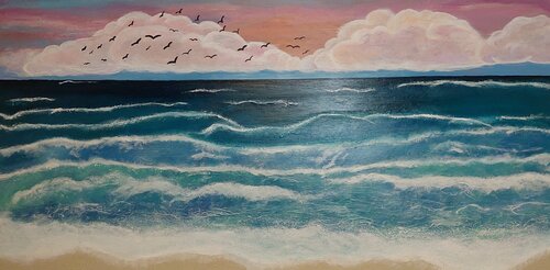 Ocean in Paradise - Tanya Silva - Acrylic, Cement on Canvas