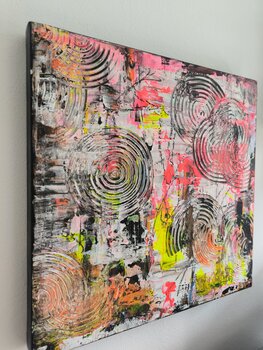 Circles in Light - Tanya Silva - Acryl, Ölkreide auf Leinwand