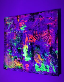 Circles in Light - Tanya Silva - Acryl, Ölkreide auf Leinwand