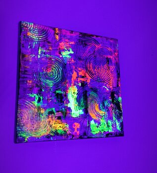Circles in Light - Tanya Silva - Acryl, Ölkreide auf Leinwand
