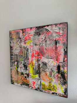 Circles in Light - Tanya Silva - Acryl, Ölkreide auf Leinwand