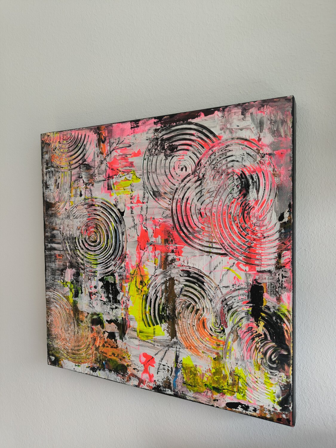 Circles in Light - Tanya Silva - Acryl, Ölkreide auf Leinwand