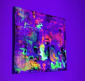 Circles in Light - Tanya Silva - Acryl, Ölkreide auf Leinwand