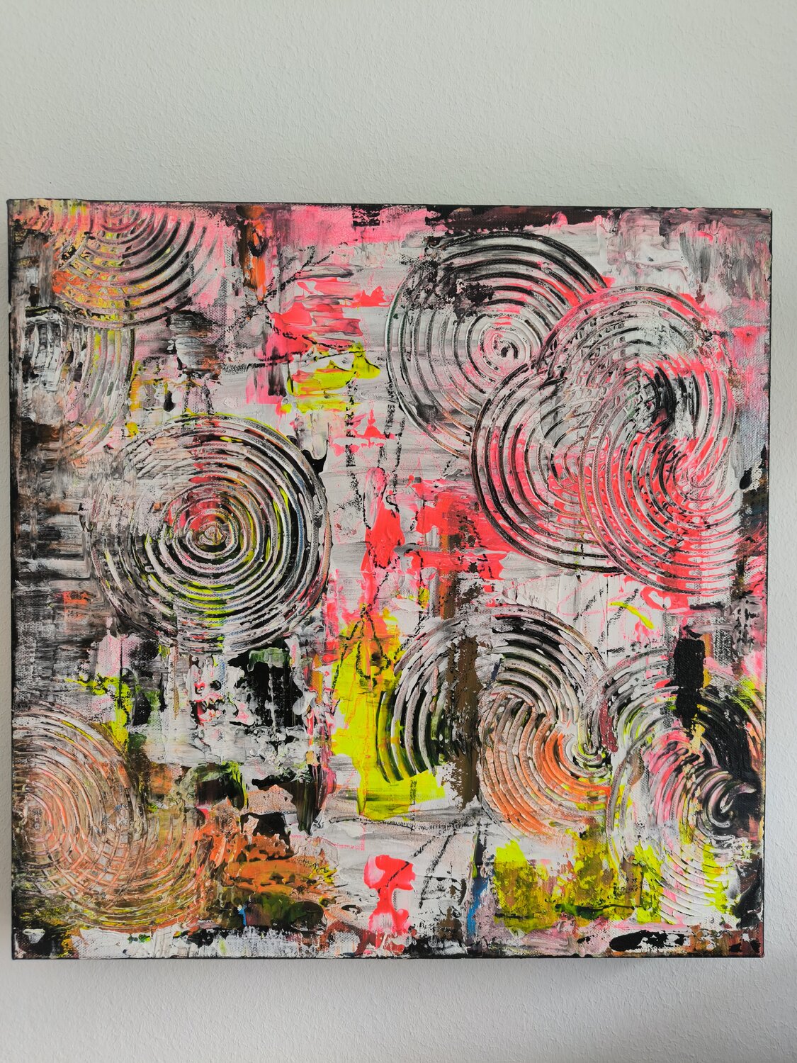 Circles in Light - Tanya Silva - Acryl, Ölkreide auf Leinwand