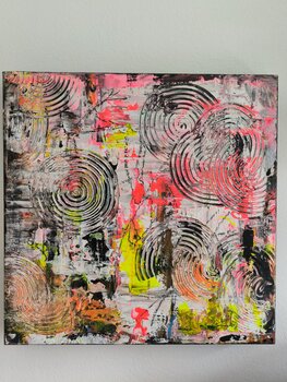 Circles in Light - Tanya Silva - Acryl, Ölkreide auf Leinwand