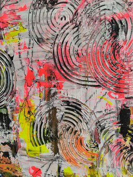 Circles in Light - Tanya Silva - Acryl, Ölkreide auf Leinwand