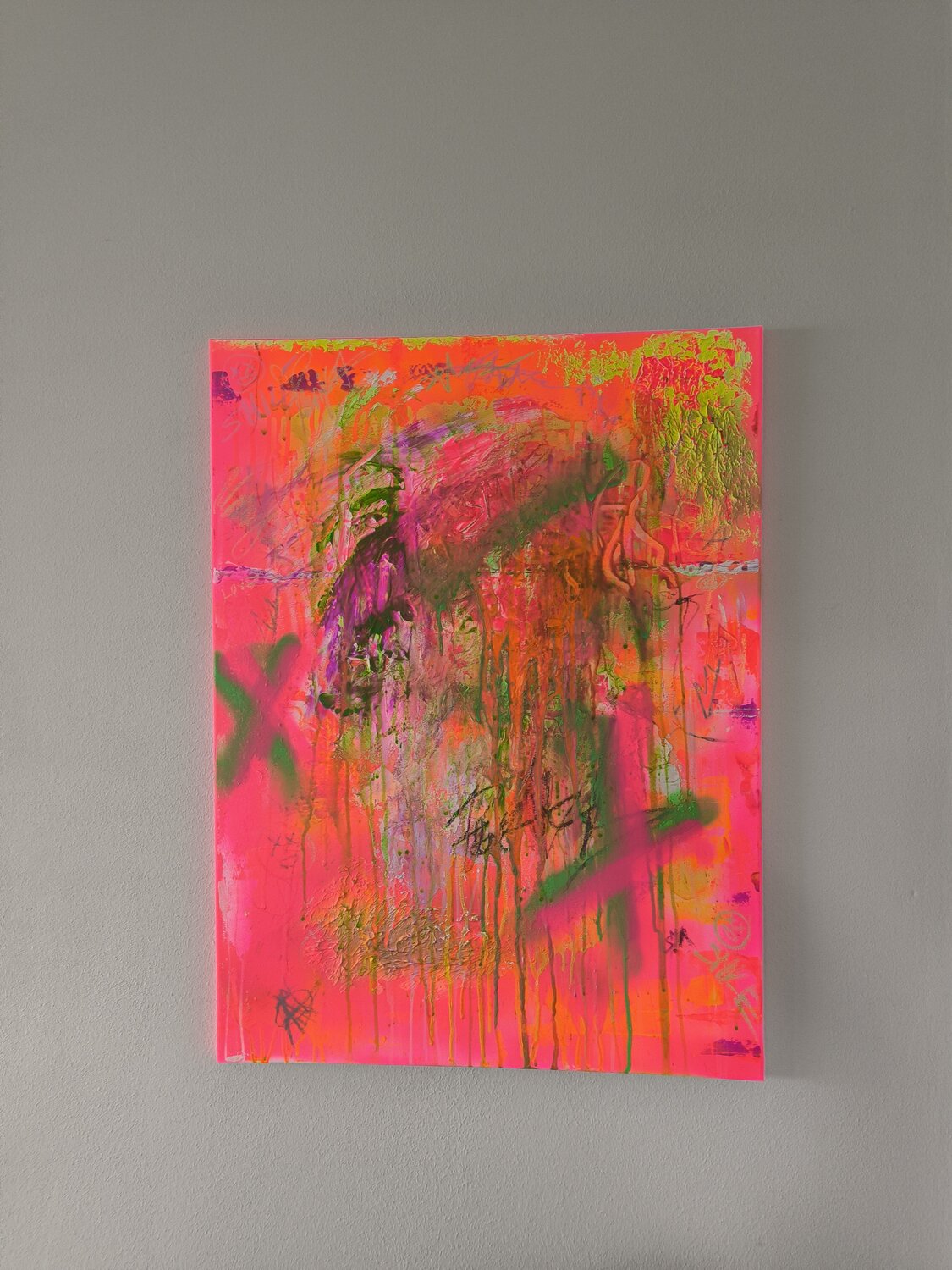 Light up my Room - Tanya Silva - Acryl, Farbspray auf Leinwand