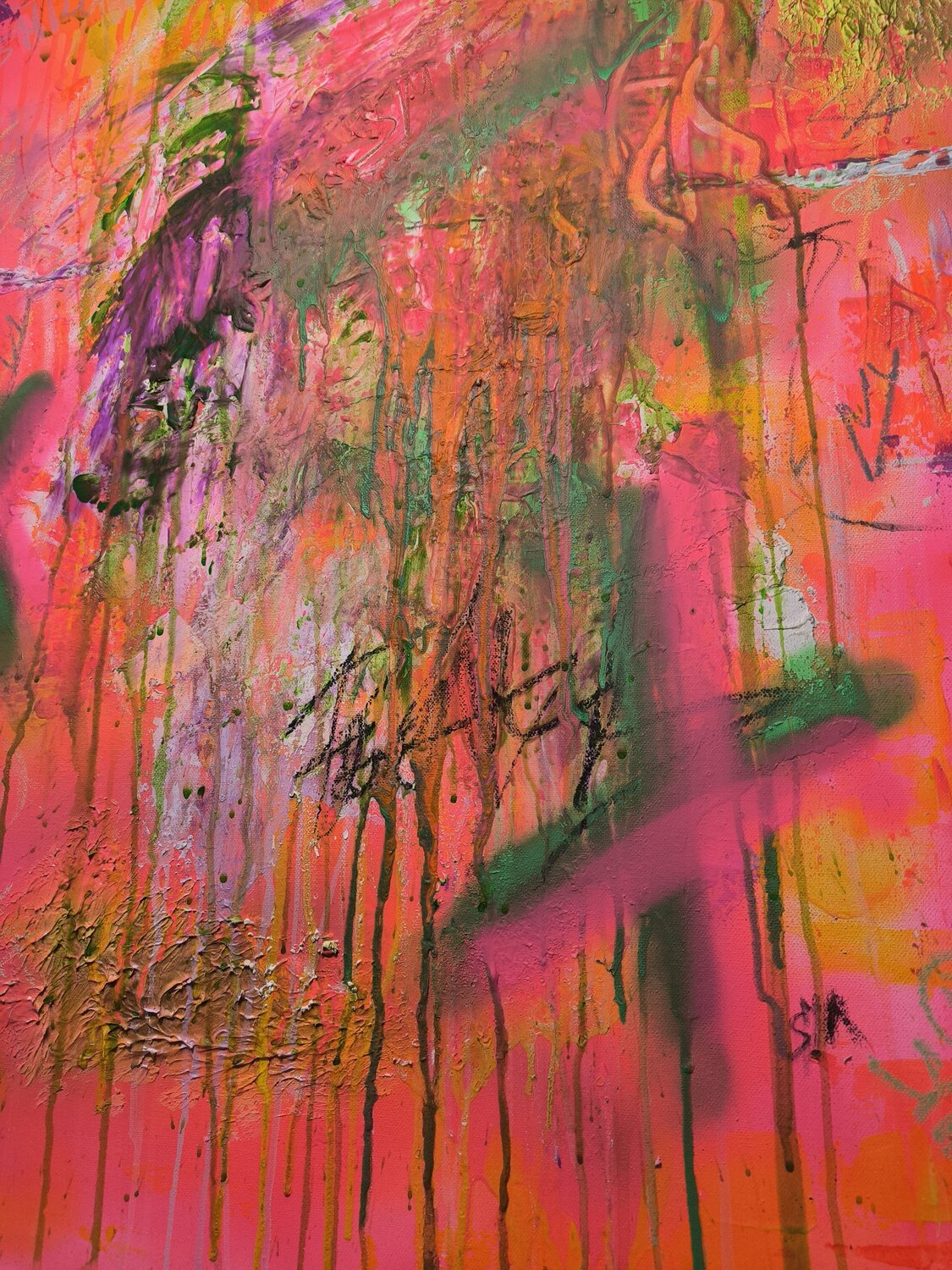 Light up my Room - Tanya Silva - Acryl, Farbspray auf Leinwand