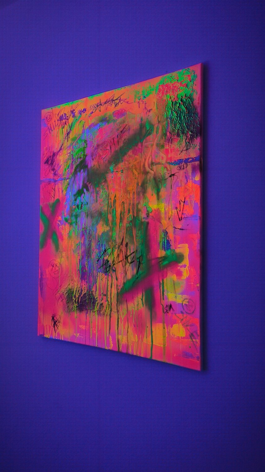 Light up my Room - Tanya Silva - Acryl, Farbspray auf Leinwand