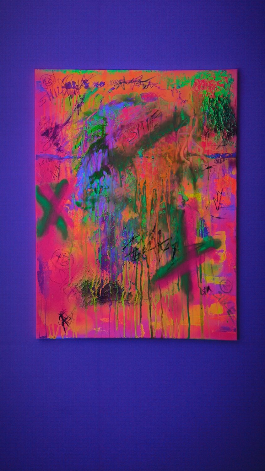 Light up my Room - Tanya Silva - Acryl, Farbspray auf Leinwand