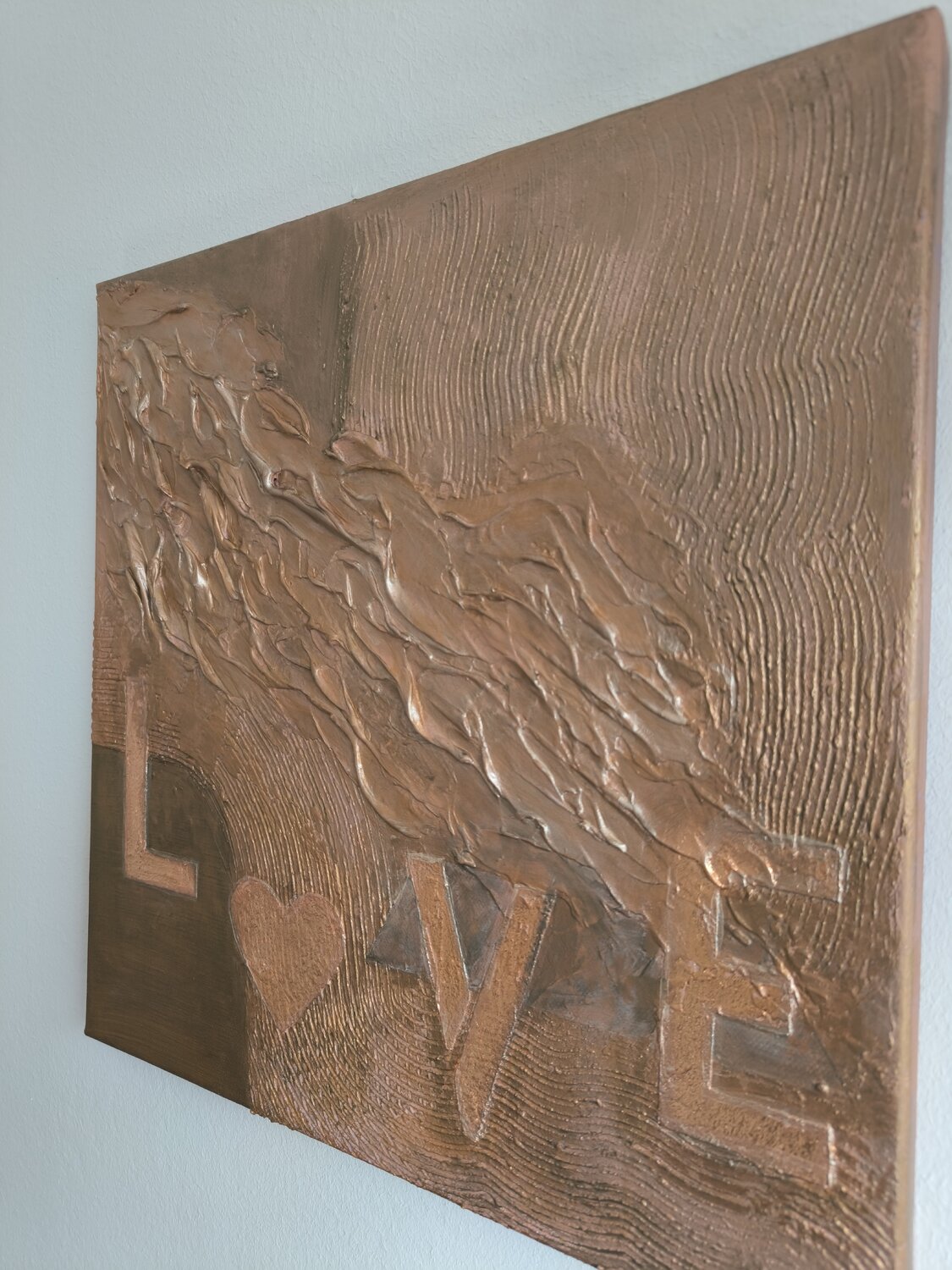 LOVE <3 - Tanya Silva - Aquarell, Zement auf Leinwand