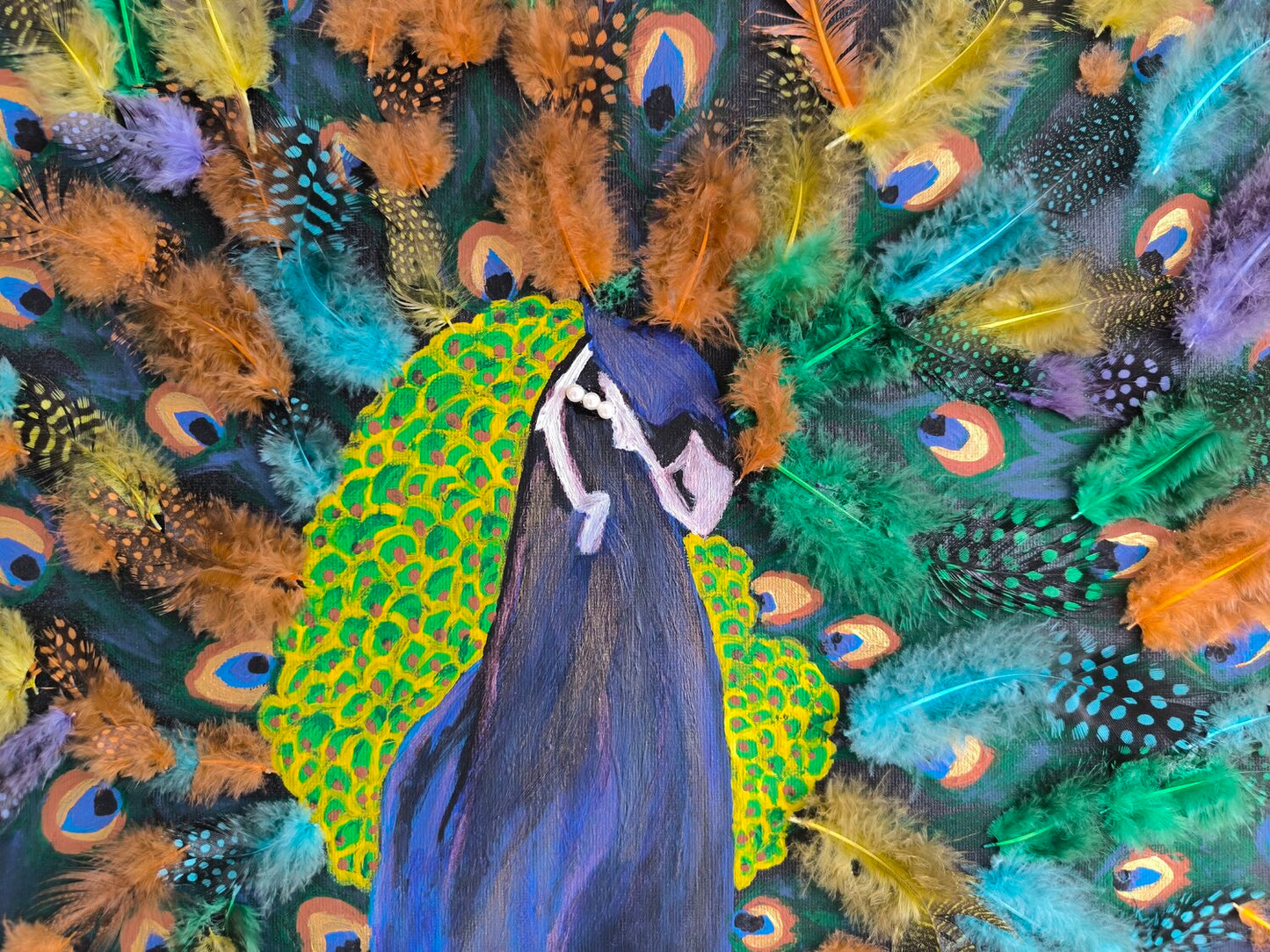 Peacock - Tanya Silva - Acrylic, objects on canvas