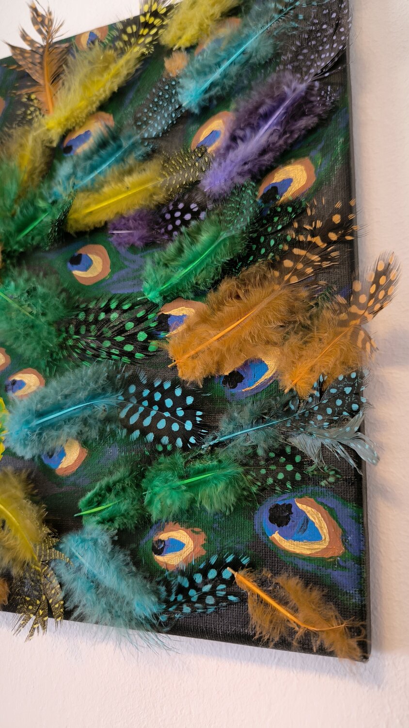 Peacock - Tanya Silva - Acrylic, objects on canvas