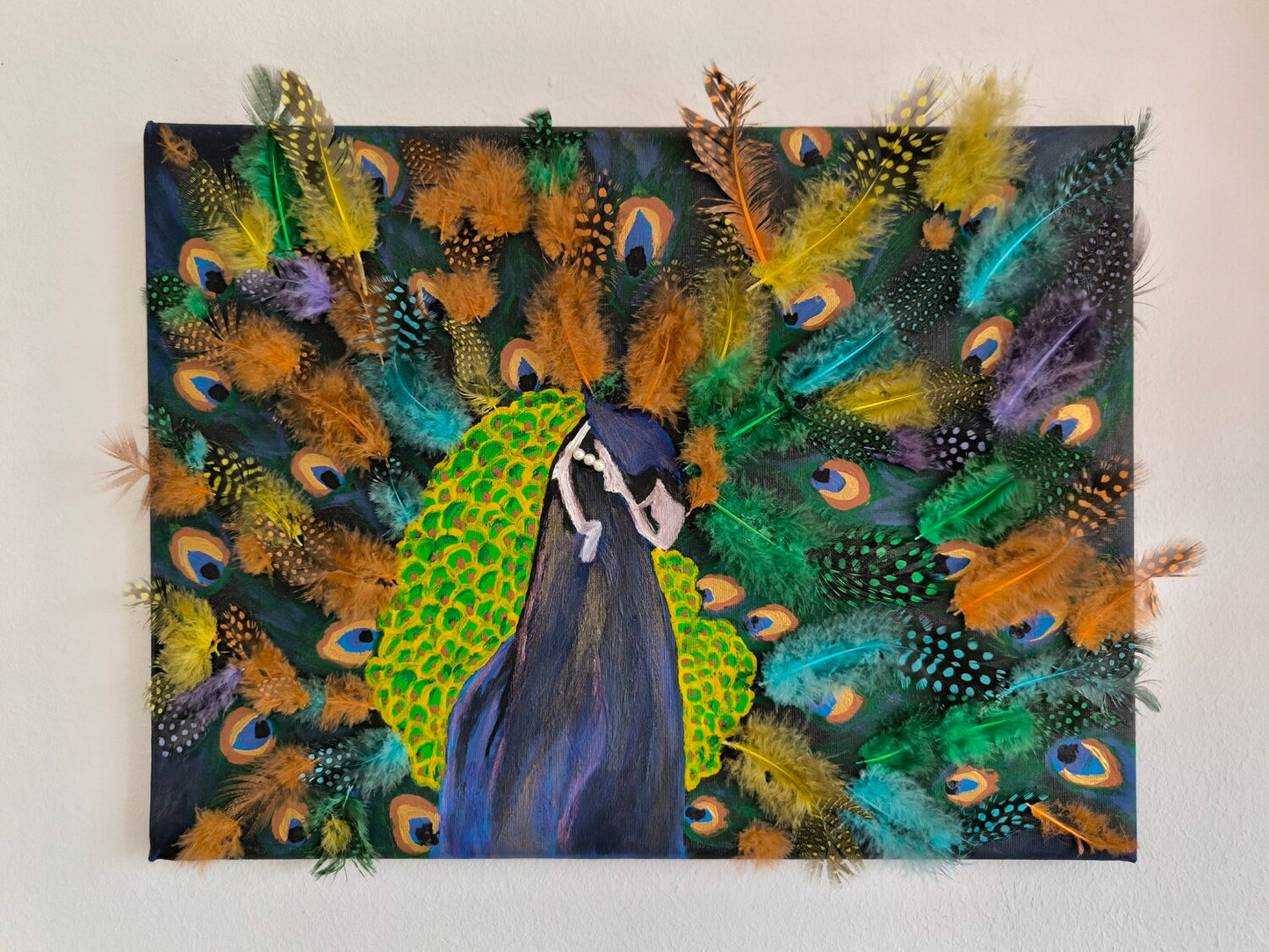 Peacock - Tanya Silva - Acrylic, objects on canvas