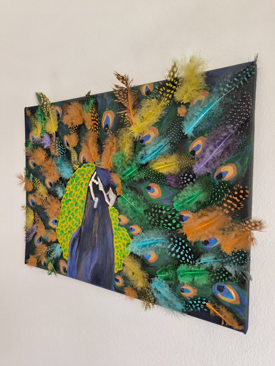 Peacock - Tanya Silva - Acrylic, objects on canvas