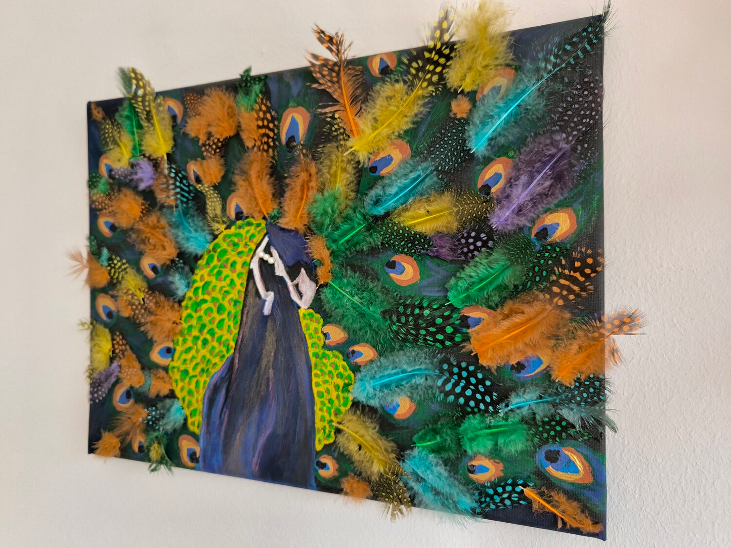 Peacock - Tanya Silva - Acrylic, objects on canvas