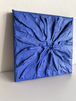 little blue Frequencies - Tanya Silva - Acryl, Zement auf Leinwand