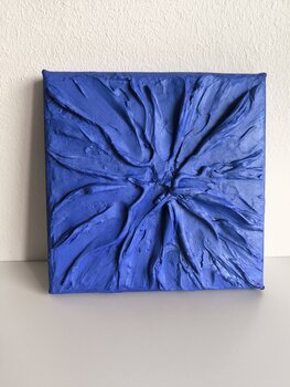 little blue Frequencies - Tanya Silva - Acryl, Zement auf Leinwand