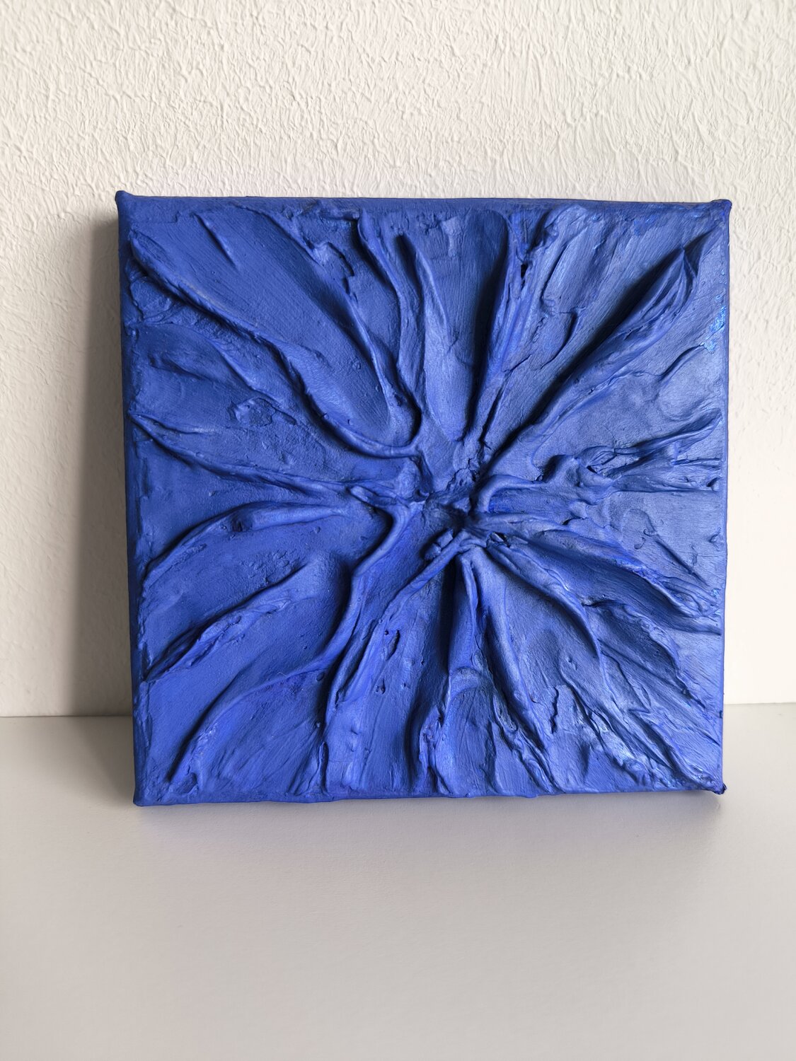 little blue Frequencies - Tanya Silva - Acryl, Zement auf Leinwand