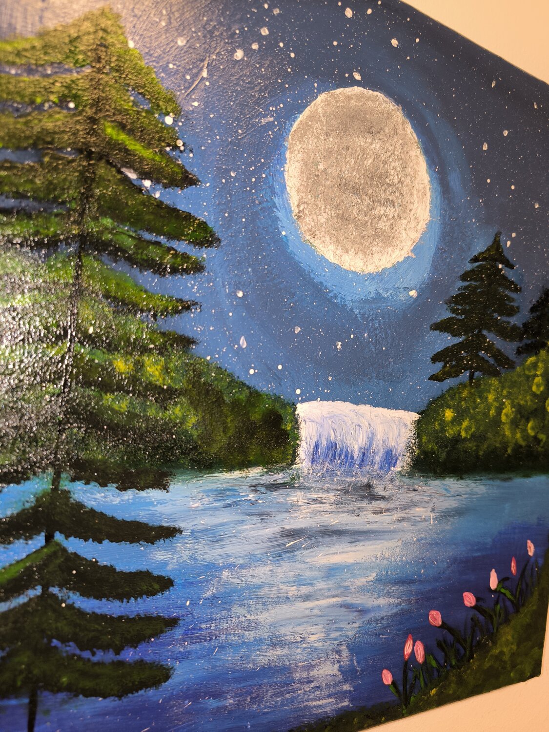 A magical Night under Fullmoon - Tanya Silva - Acryl, Zement auf Leinwand