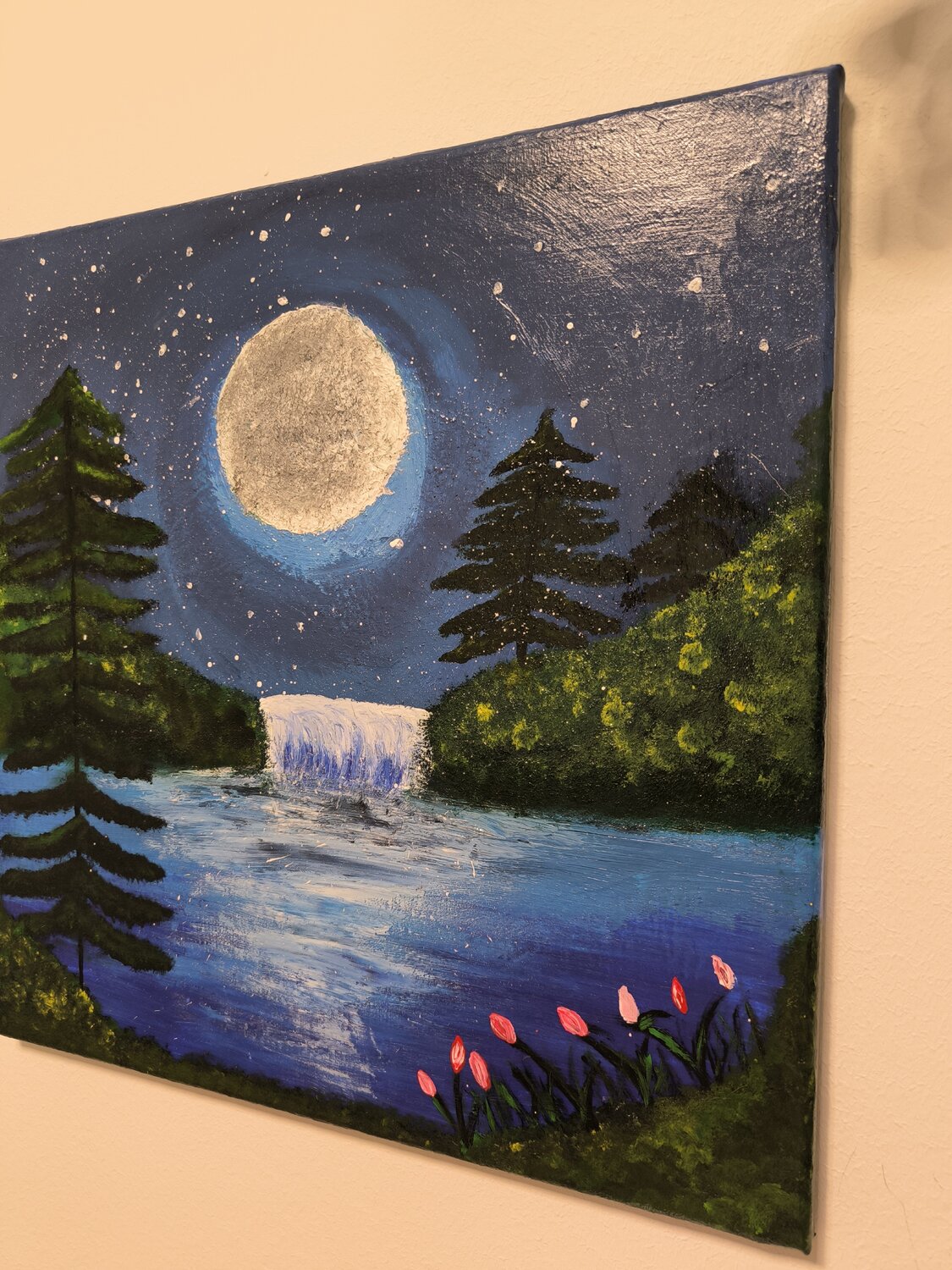 A magical Night under Fullmoon - Tanya Silva - Acryl, Zement auf Leinwand