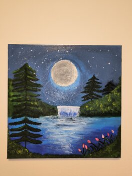 A magical Night under Fullmoon - Tanya Silva - Acryl, Zement auf Leinwand