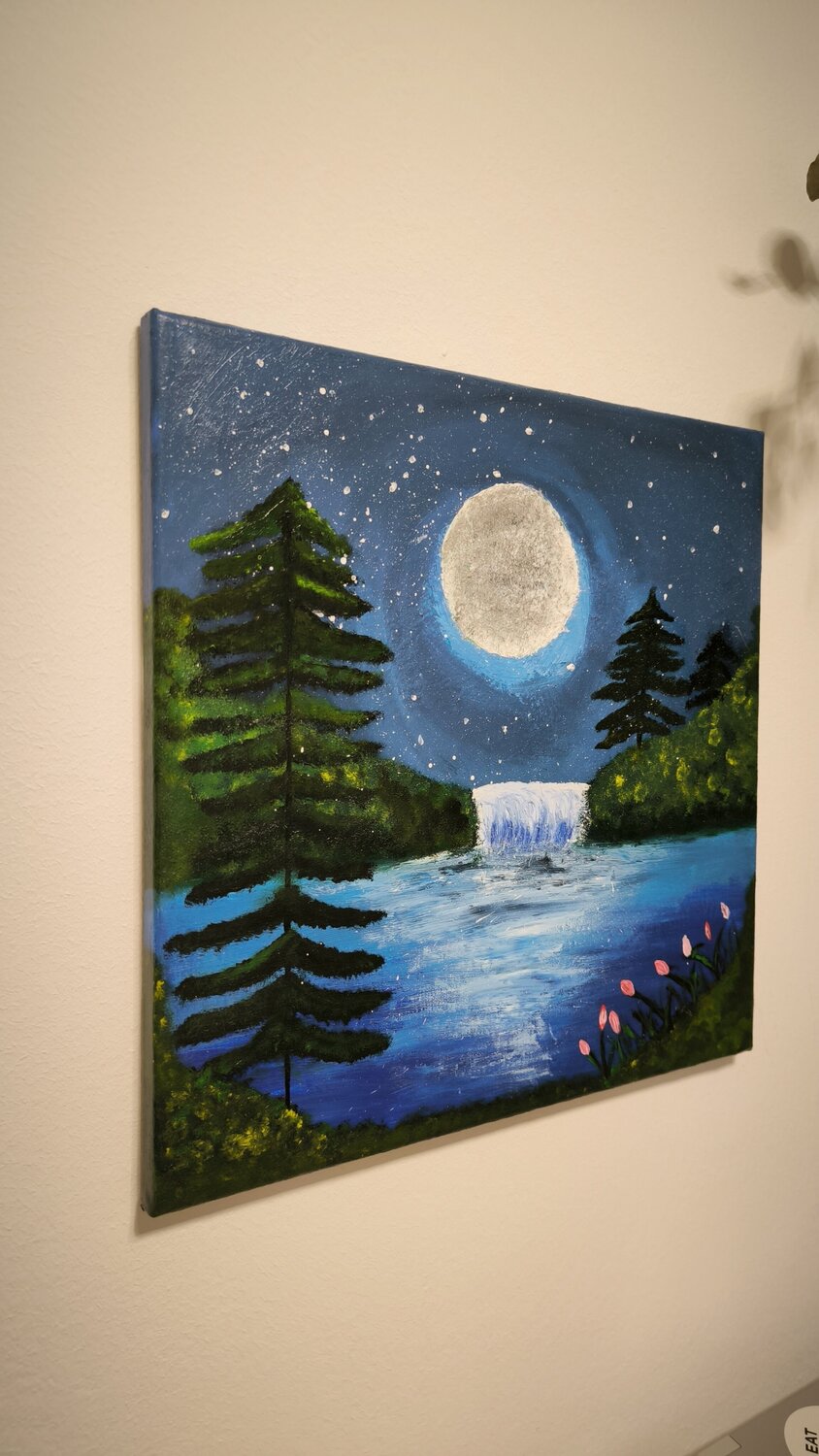A magical Night under Fullmoon - Tanya Silva - Acryl, Zement auf Leinwand